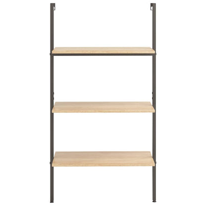 vidaXL 3-Tier Leaning Shelf Light Brown and Black 64x35x120,5 cm 3