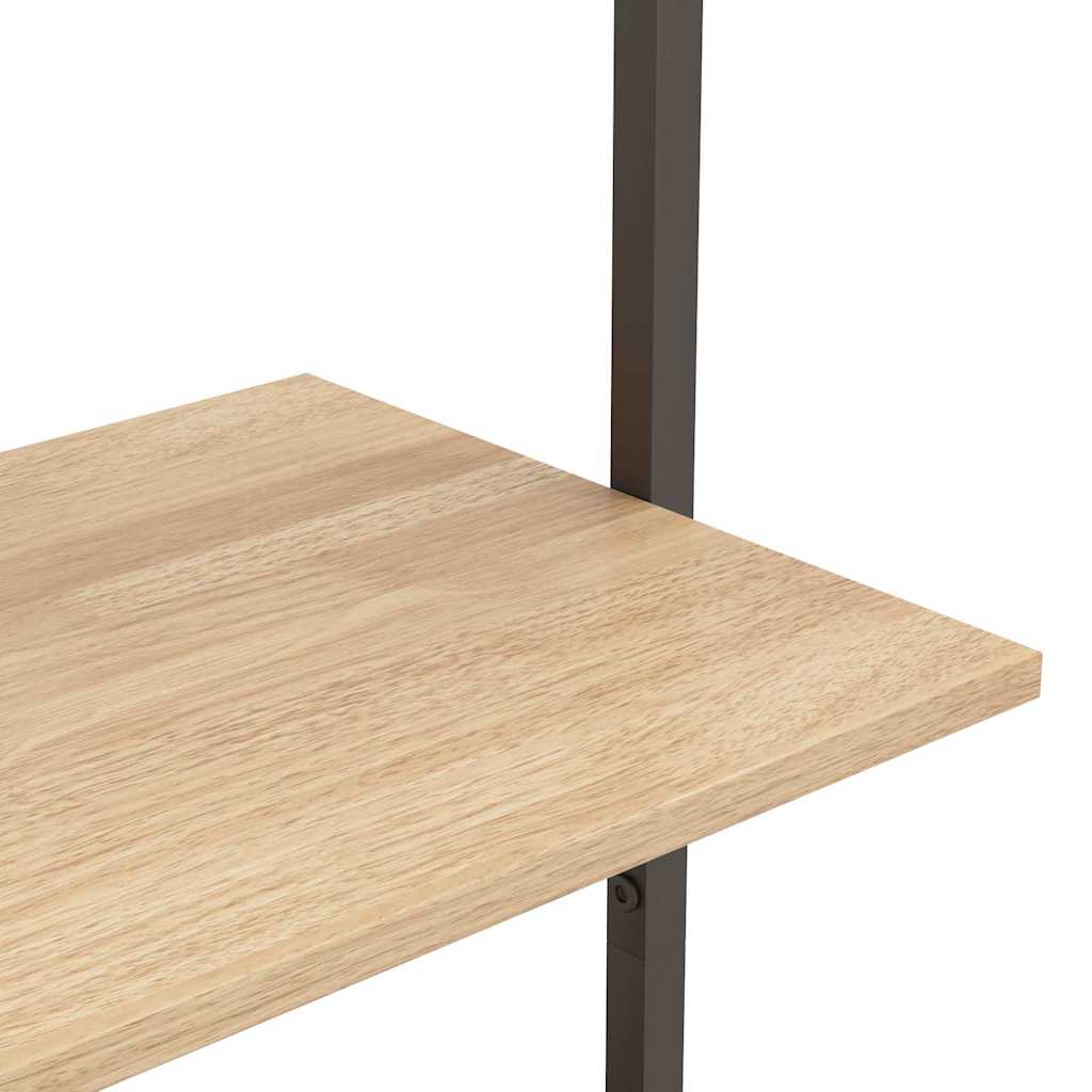 vidaXL 3-Tier Leaning Shelf Light Brown and Black 64x35x120,5 cm 6