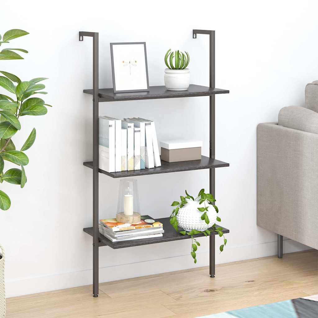 vidaXL Leaning Shelf | Black | Engineered wood, steel | Medium | Leaning Shelf 1