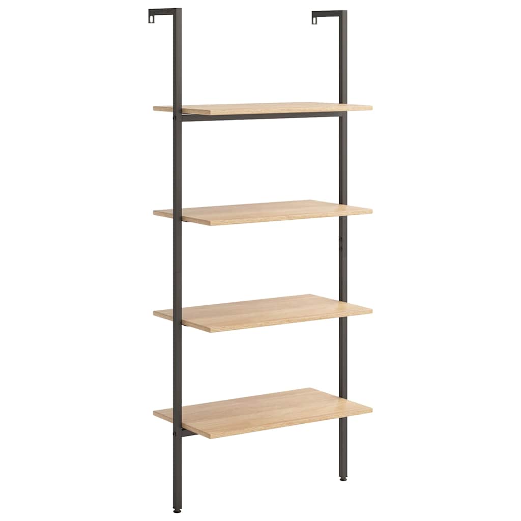 vidaXL Leaning Shelf | Light brown and black | Engineered wood, steel | Medium 2