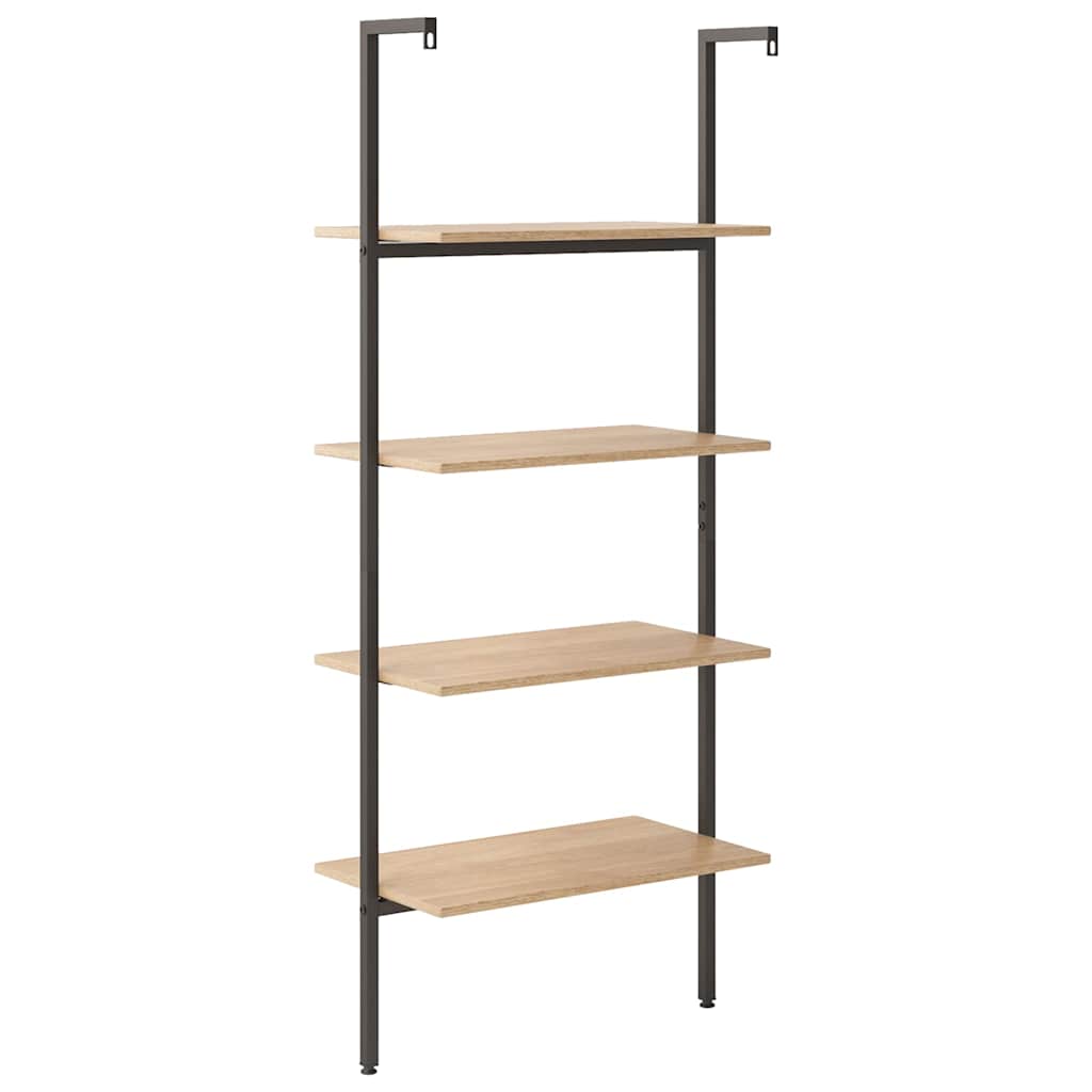 vidaXL Leaning Shelf | Light brown and black | Engineered wood, steel | Medium 5