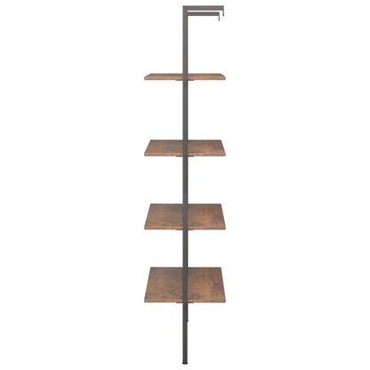 vidaXL 4-Tier Leaning Shelf Dark Brown and Black 64x35x152,5 cm 5