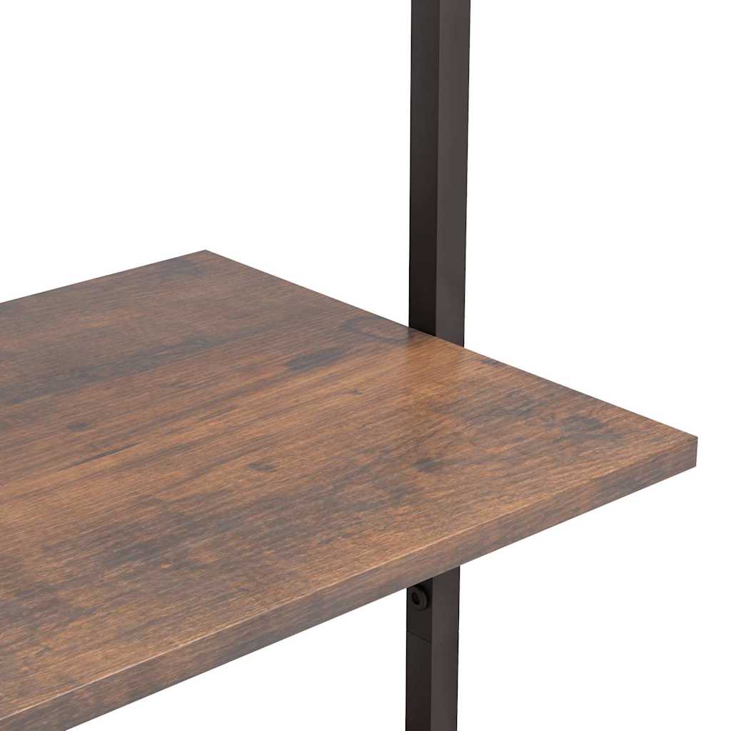 vidaXL 4-Tier Leaning Shelf Dark Brown and Black 64x35x152,5 cm 6