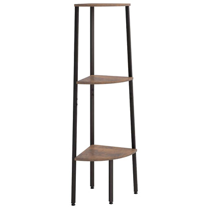 vidaXL Corner Shelf | Dark brown and black | Engineered wood, steel | Compact 2