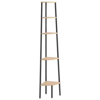 vidaXL Corner Shelf | Light brown and black | Engineered wood, steel | Medium 2