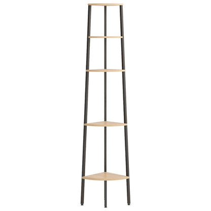 vidaXL Corner Shelf | Light brown and black | Engineered wood, steel | Medium 3