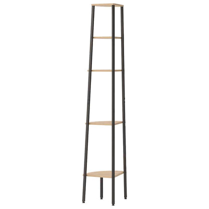 vidaXL Corner Shelf | Light brown and black | Engineered wood, steel | Medium 5