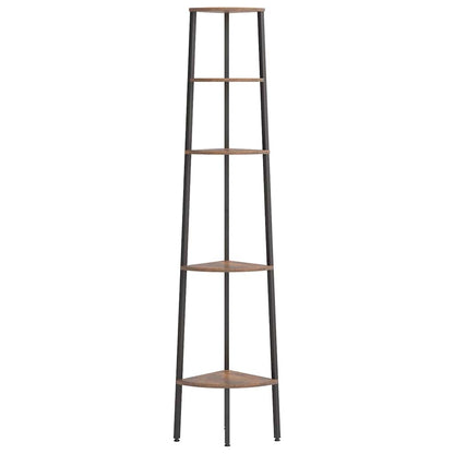 vidaXL Corner Shelf | Dark Brown and Black | Engineered wood and steel | Large 3