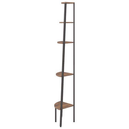 vidaXL Corner Shelf | Dark Brown and Black | Engineered wood and steel | Large 4