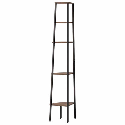 vidaXL Corner Shelf | Dark Brown and Black | Engineered wood and steel | Large 5