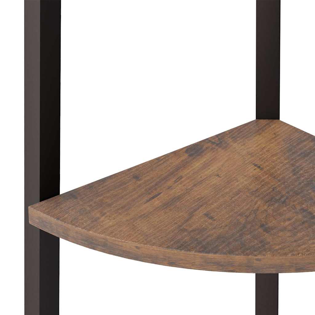 vidaXL Corner Shelf | Dark Brown and Black | Engineered wood and steel | Large 6