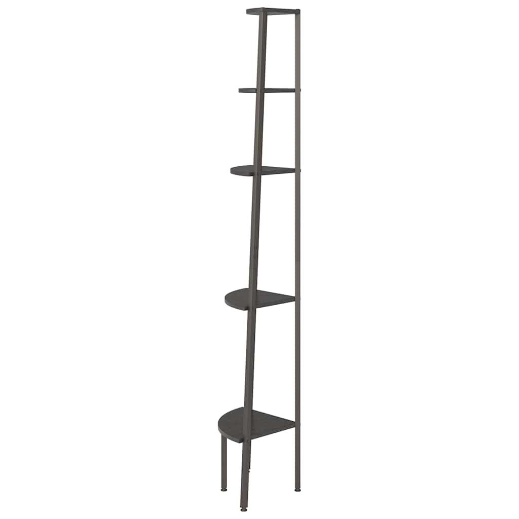 vidaXL Corner Shelf | Black | Engineered wood, steel 4