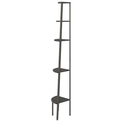 vidaXL Corner Shelf | Black | Engineered wood, steel 4