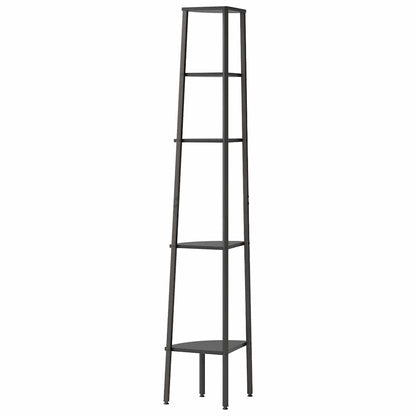 vidaXL Corner Shelf | Black | Engineered wood, steel 5