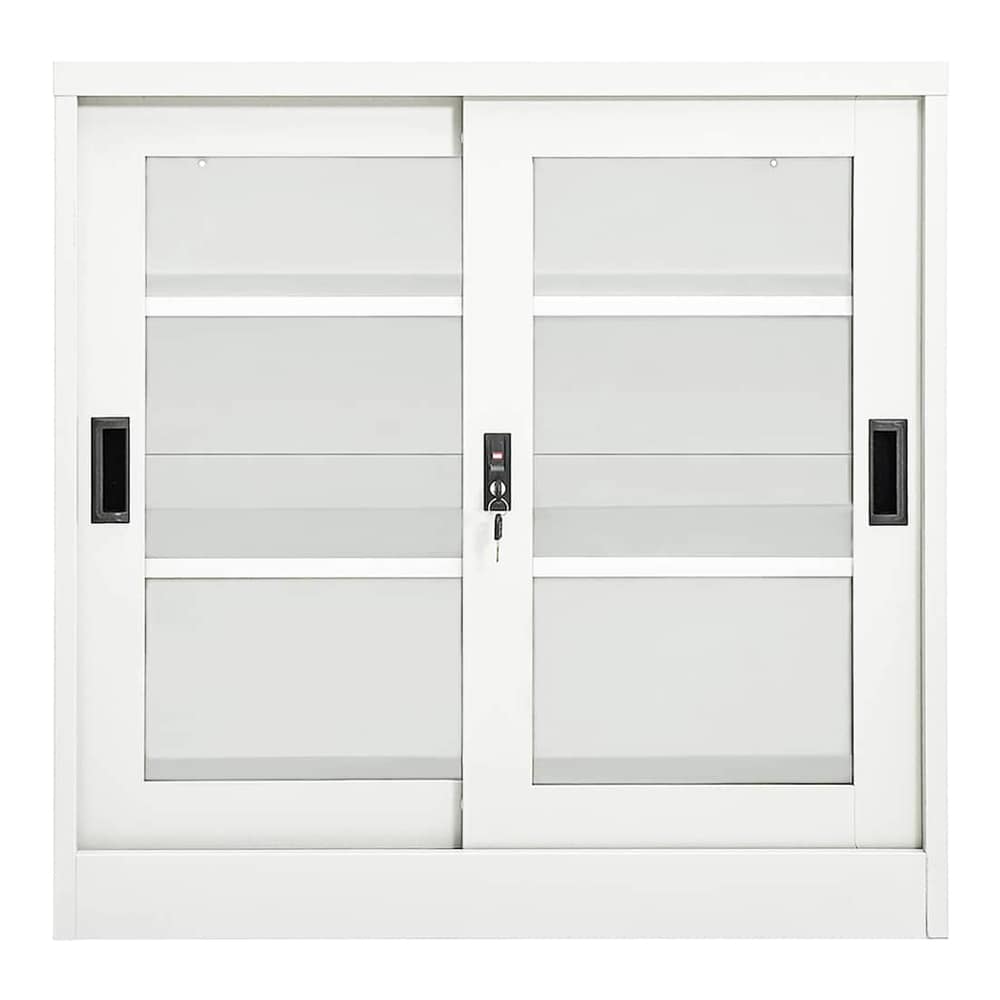 Sliding Door Cabinet 90x40x90 cm Steel White