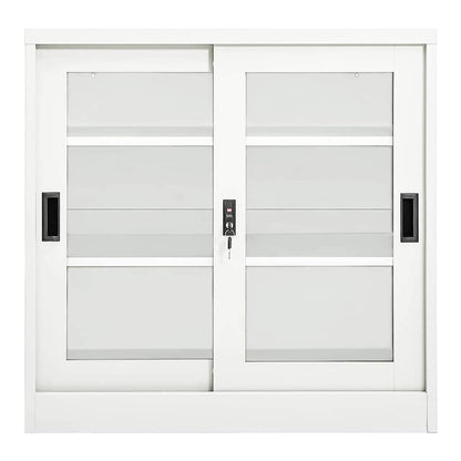 Sliding Door Cabinet 90x40x90 cm Steel White