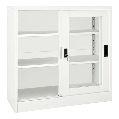 Sliding Door Cabinet 90x40x90 cm Steel White