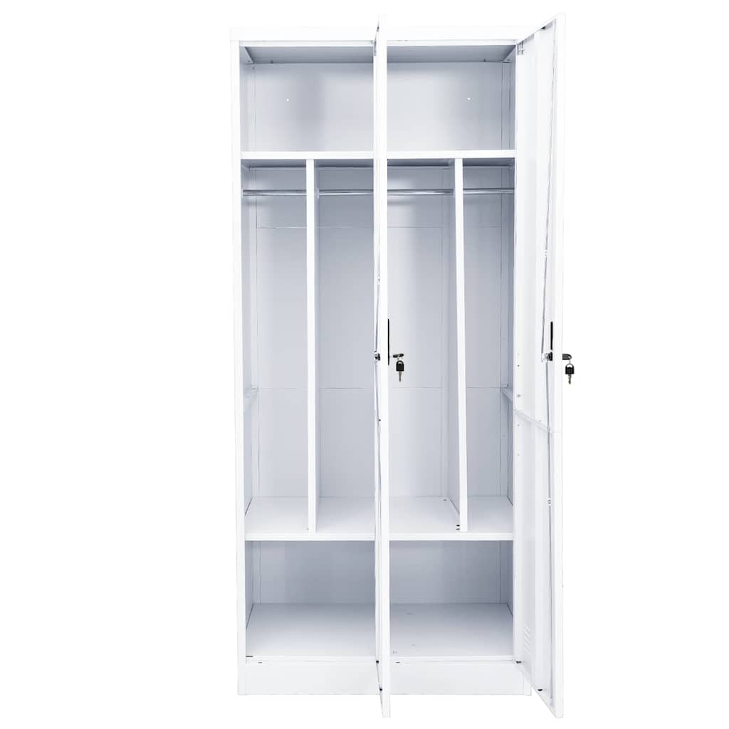 vidaXL Wardrobe | White | Steel | Large | Wardrobe | Rectangular | Modern 6
