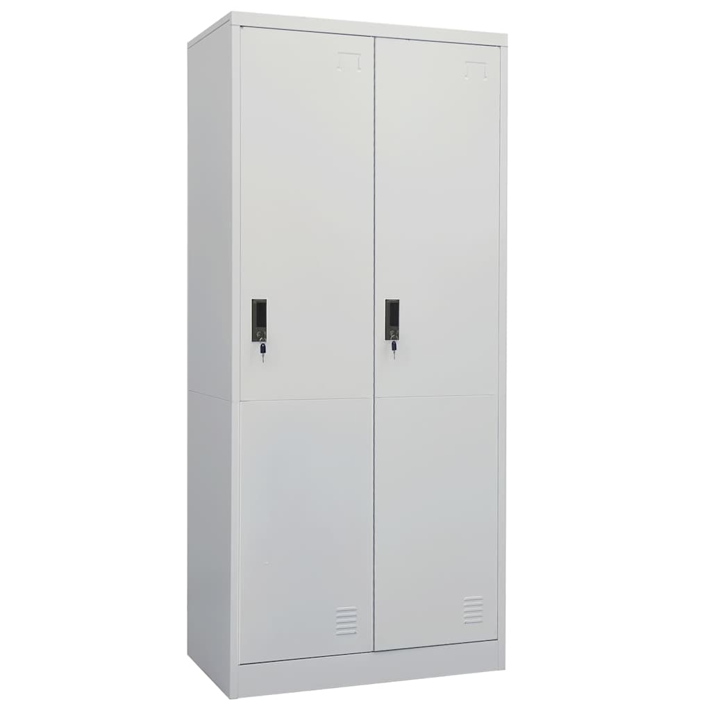 vidaXL Wardrobe | Light Grey | Steel | Medium | Wardrobe | Rectangular 1