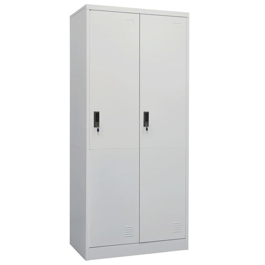 vidaXL Wardrobe | Light Grey | Steel | Medium | Wardrobe | Rectangular 1