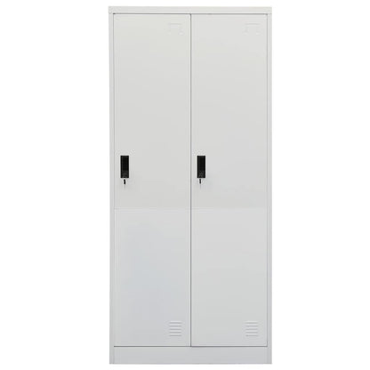 vidaXL Wardrobe | Light Grey | Steel | Medium | Wardrobe | Rectangular 2