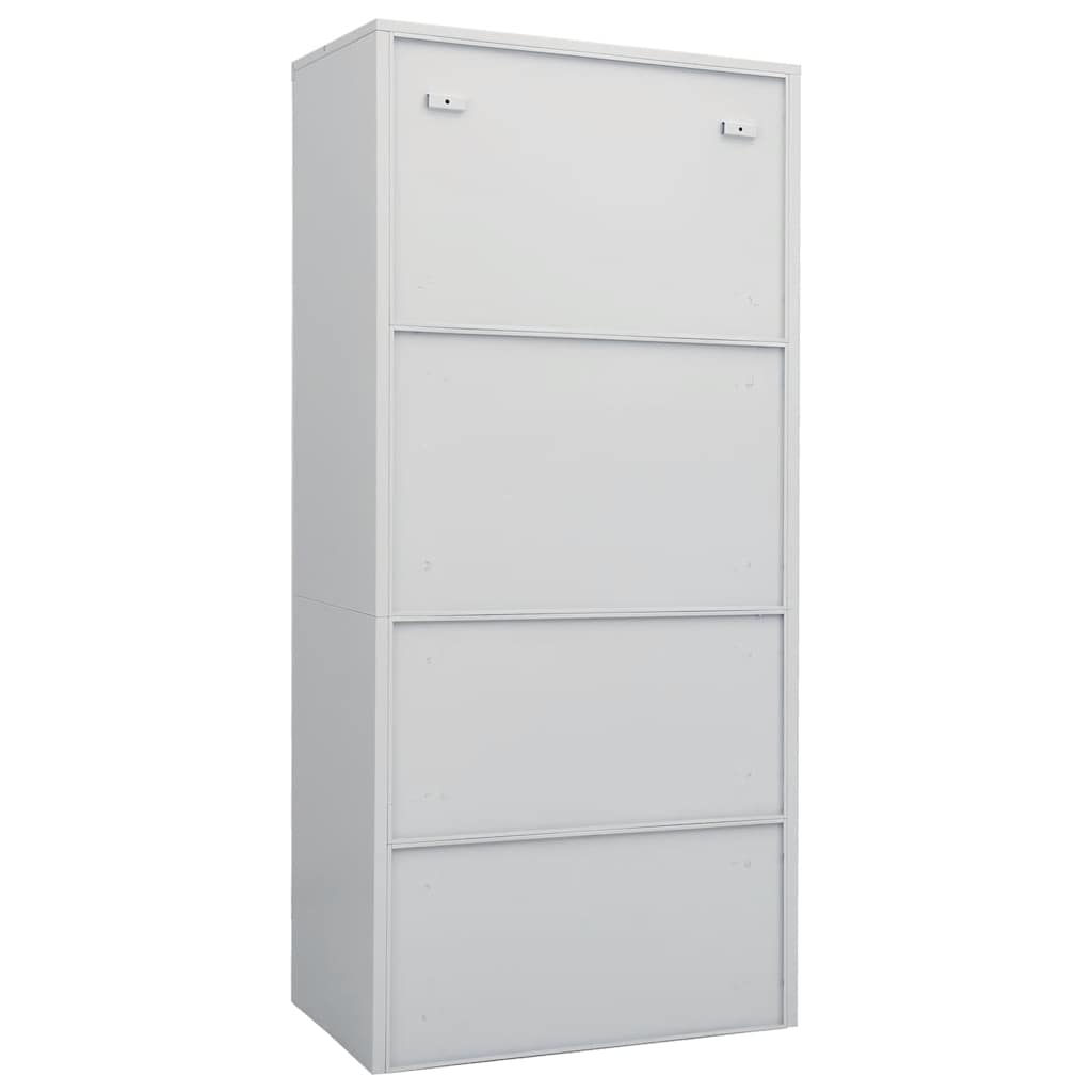 vidaXL Wardrobe | Light Grey | Steel | Medium | Wardrobe | Rectangular 4