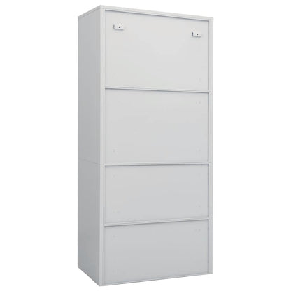 vidaXL Wardrobe | Light Grey | Steel | Medium | Wardrobe | Rectangular 4