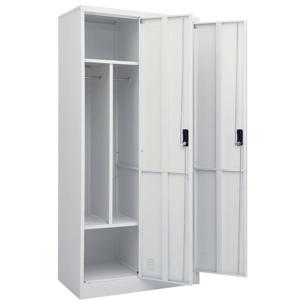 vidaXL Wardrobe | Light Grey | Steel | Medium | Wardrobe | Rectangular 5
