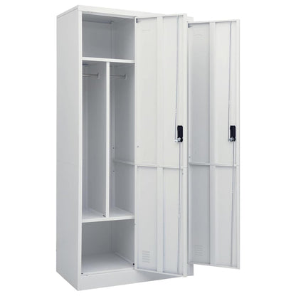 vidaXL Wardrobe | Light Grey | Steel | Medium | Wardrobe | Rectangular 5