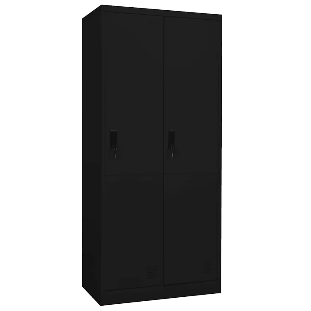 vidaXL Wardrobe | Black | Steel | 80x50x180 cm | Wardrobe | Rectangular 1