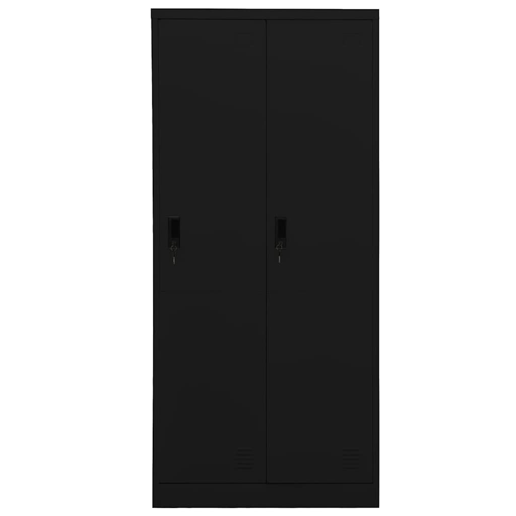 vidaXL Wardrobe | Black | Steel | 80x50x180 cm | Wardrobe | Rectangular 2