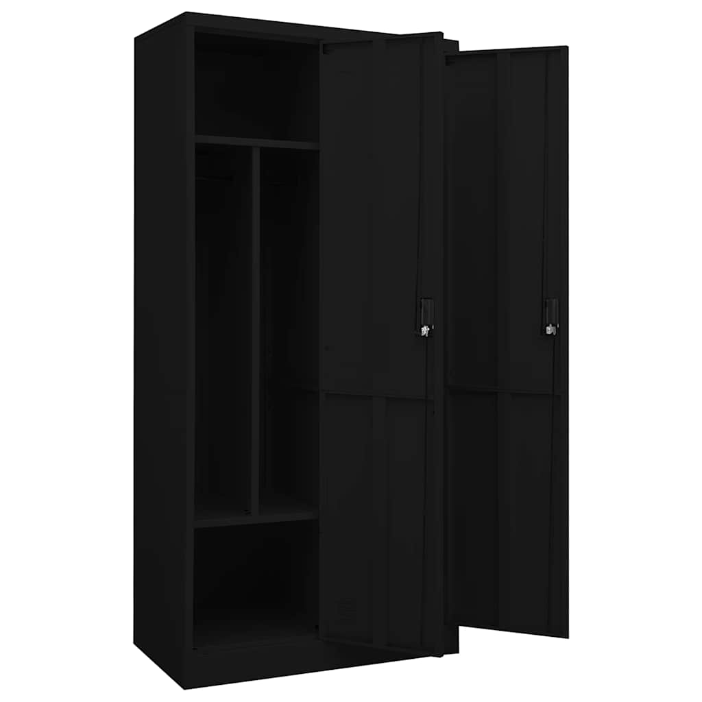vidaXL Wardrobe | Black | Steel | 80x50x180 cm | Wardrobe | Rectangular 5