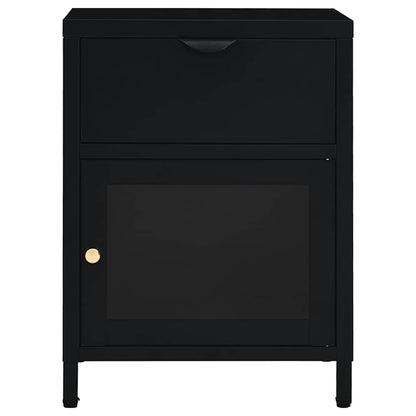 vidaXL Nightstand | Black | Steel | Compact | Bedside Table | Rectangular 3