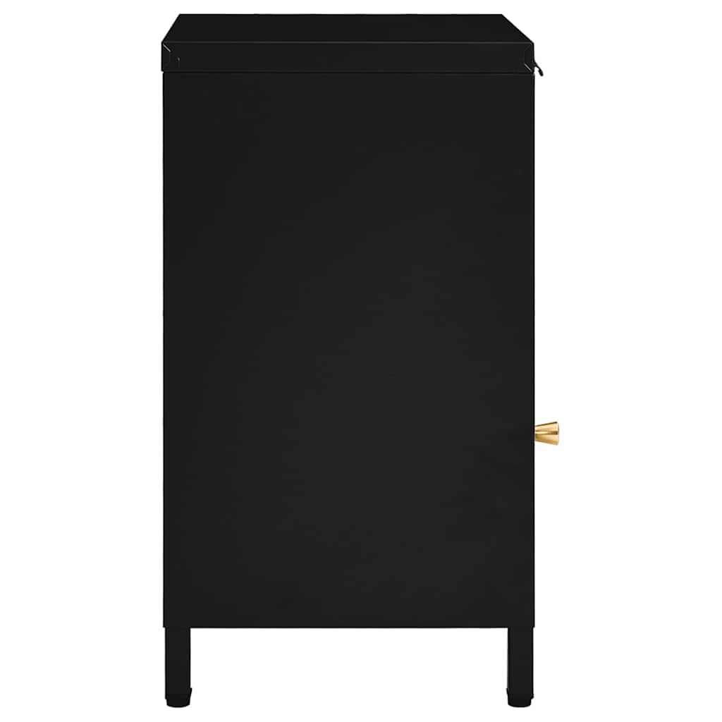 vidaXL Nightstand | Black | Steel | Compact | Bedside Table | Rectangular 4
