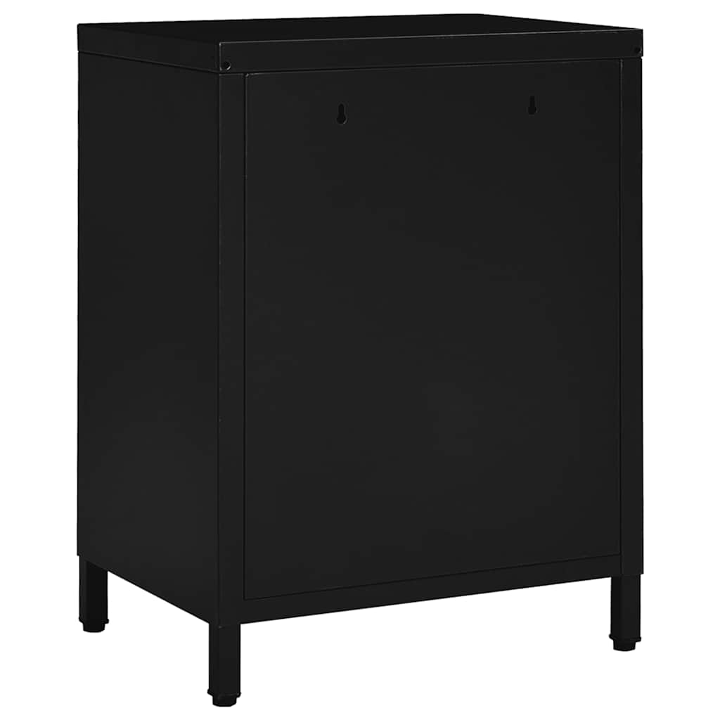 vidaXL Nightstand | Black | Steel | Compact | Bedside Table | Rectangular 5