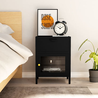 vidaXL Nightstand | Black | Steel | Compact | Bedside Table | Rectangular 1