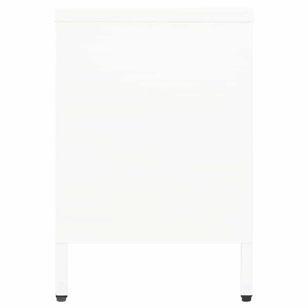 vidaXL TV Cabinet White 105x35x52 cm Steel and Glass 4