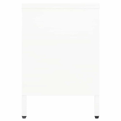 vidaXL TV Cabinet White 105x35x52 cm Steel and Glass 4