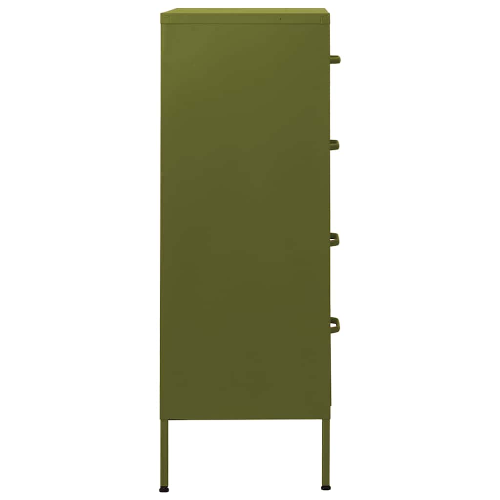 vidaXL Chest of Drawers Olive Green 80x35x101.5 cm Steel 4