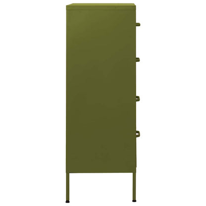 vidaXL Chest of Drawers Olive Green 80x35x101.5 cm Steel 4