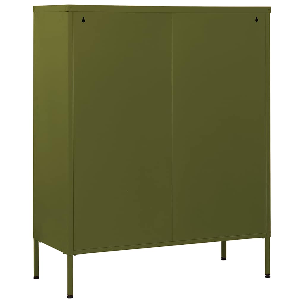 vidaXL Chest of Drawers Olive Green 80x35x101.5 cm Steel 5
