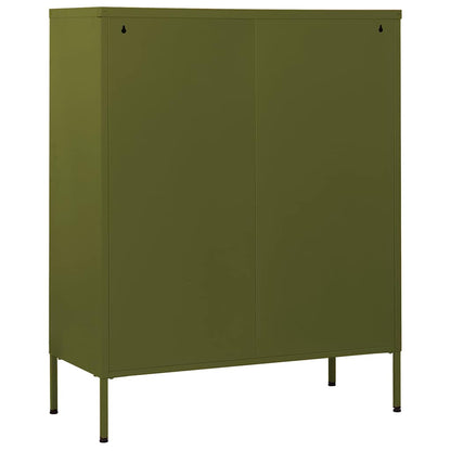 vidaXL Chest of Drawers Olive Green 80x35x101.5 cm Steel 5
