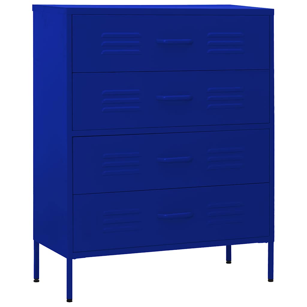 vidaXL Chest of Drawers Navy Blue 80x35x101.5 cm Steel 2