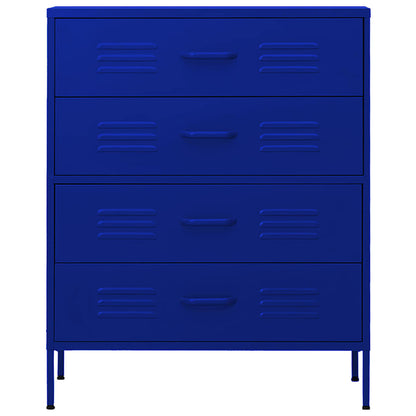 vidaXL Chest of Drawers Navy Blue 80x35x101.5 cm Steel 3