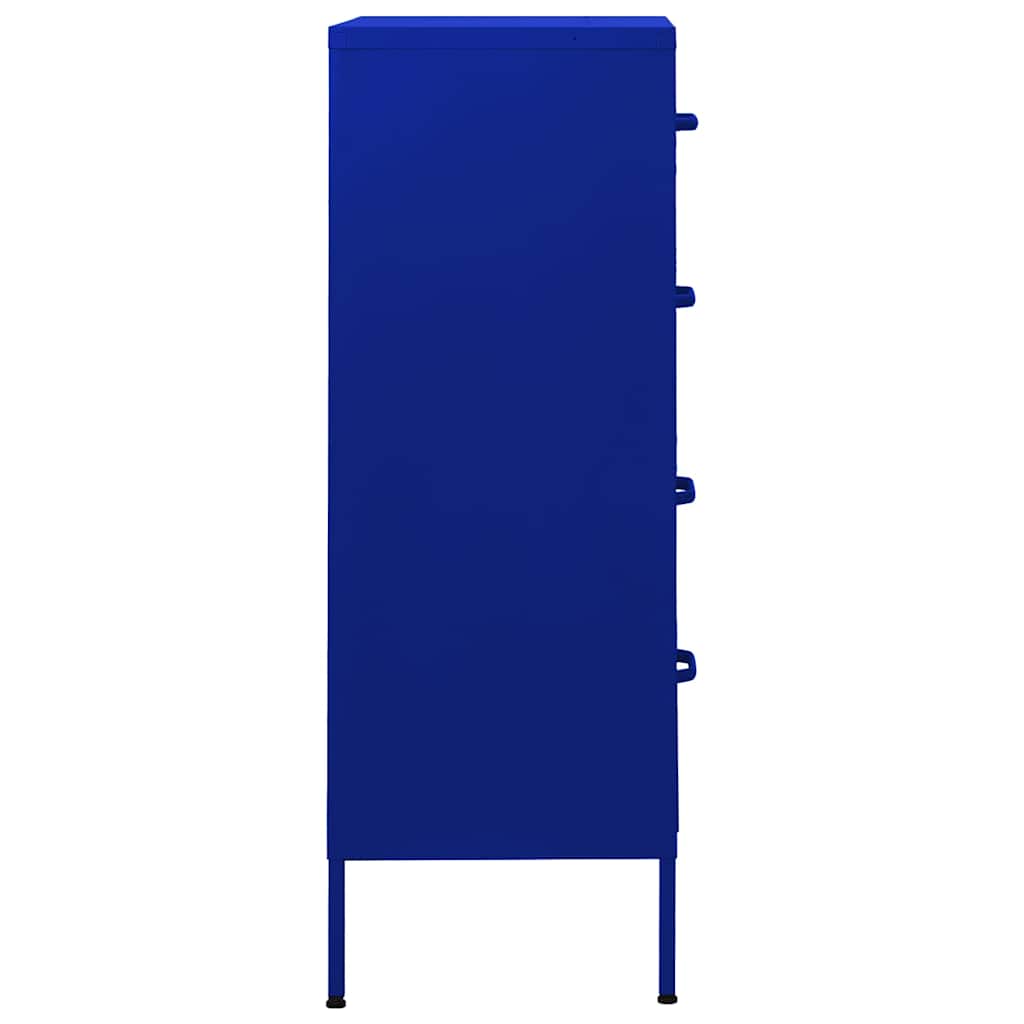 vidaXL Chest of Drawers Navy Blue 80x35x101.5 cm Steel 4