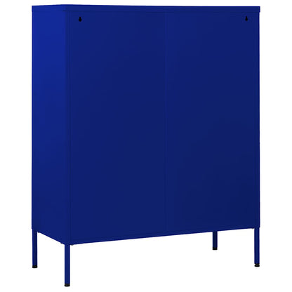 vidaXL Chest of Drawers Navy Blue 80x35x101.5 cm Steel 5