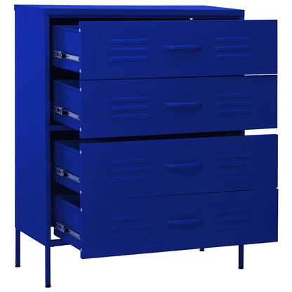 vidaXL Chest of Drawers Navy Blue 80x35x101.5 cm Steel 6