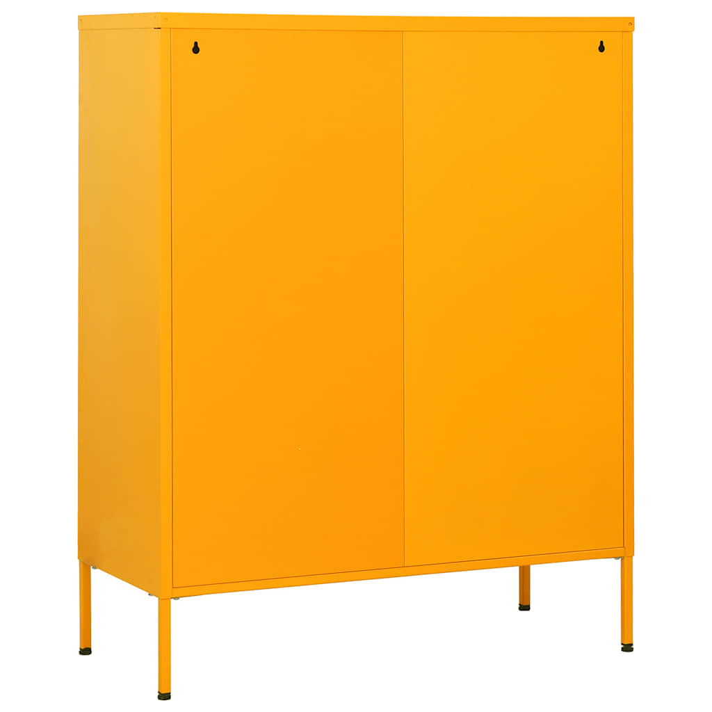 vidaXL Chest of Drawer | Mustard Yellow | Steel | Medium | Levelers 5