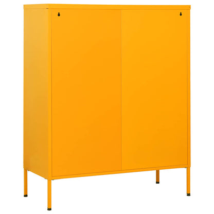 vidaXL Chest of Drawer | Mustard Yellow | Steel | Medium | Levelers 5