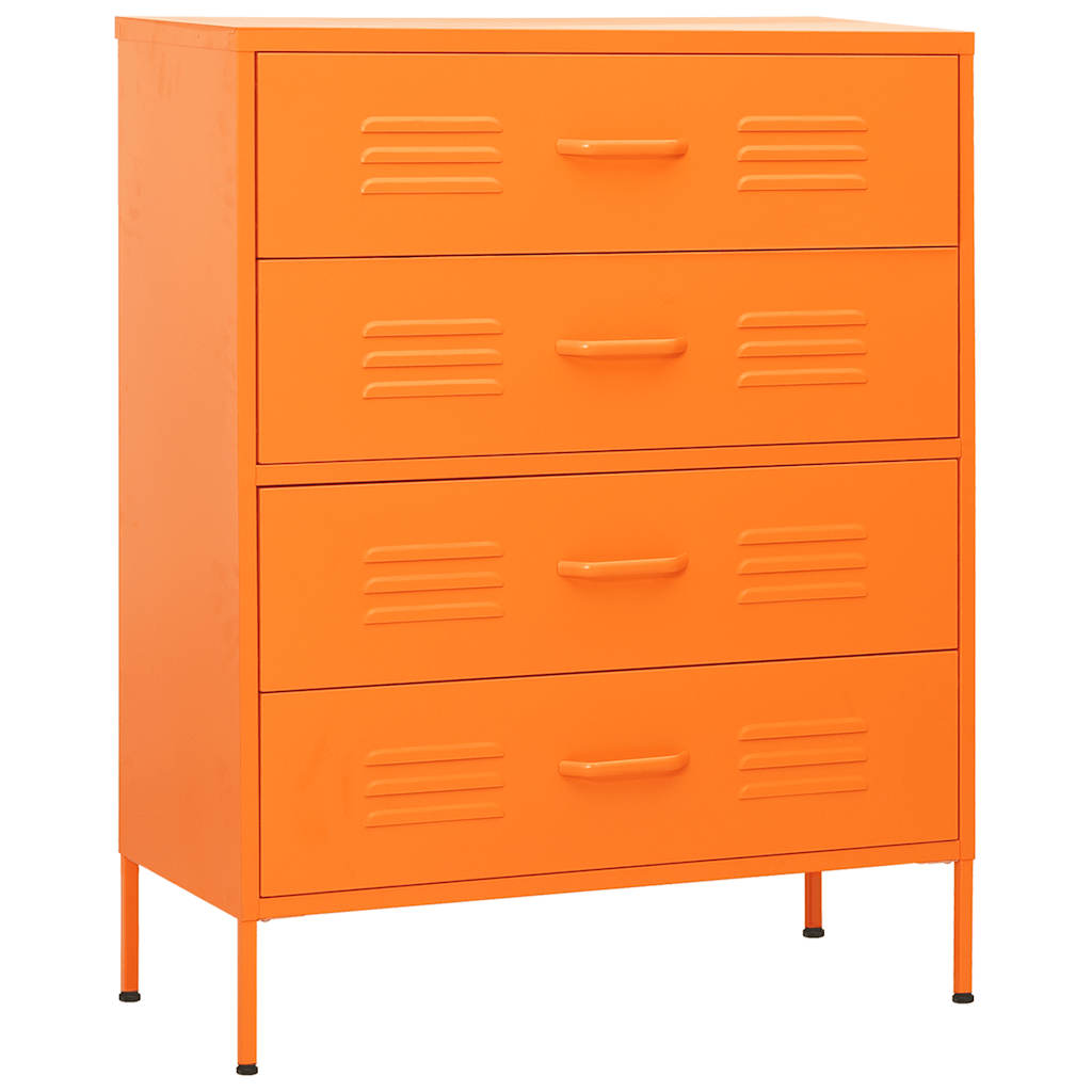 vidaXL Chest of Drawers Orange 80x35x101.5 cm Steel 2